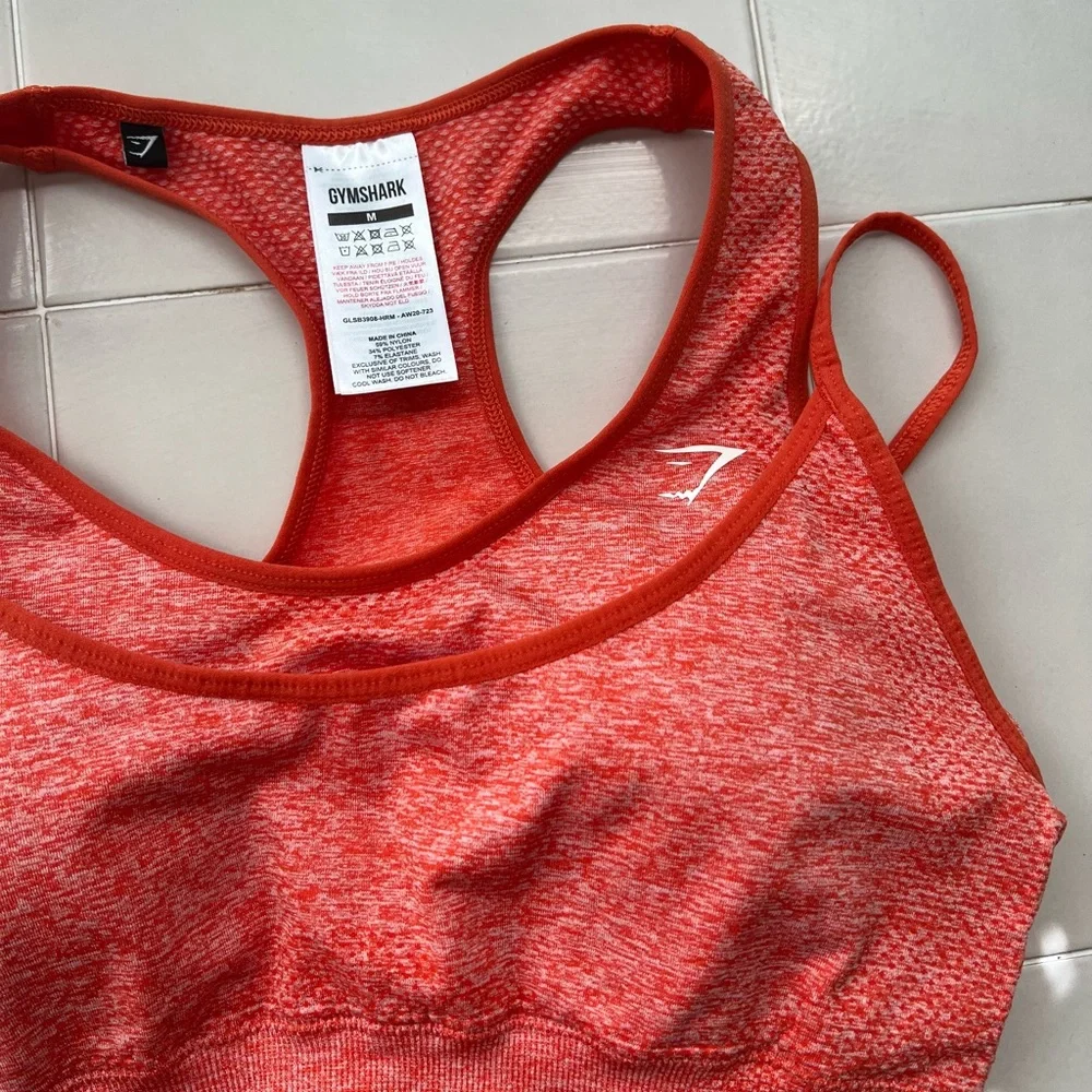 Gymshark Sports Bra Medium Coral - Picture 2 of 4